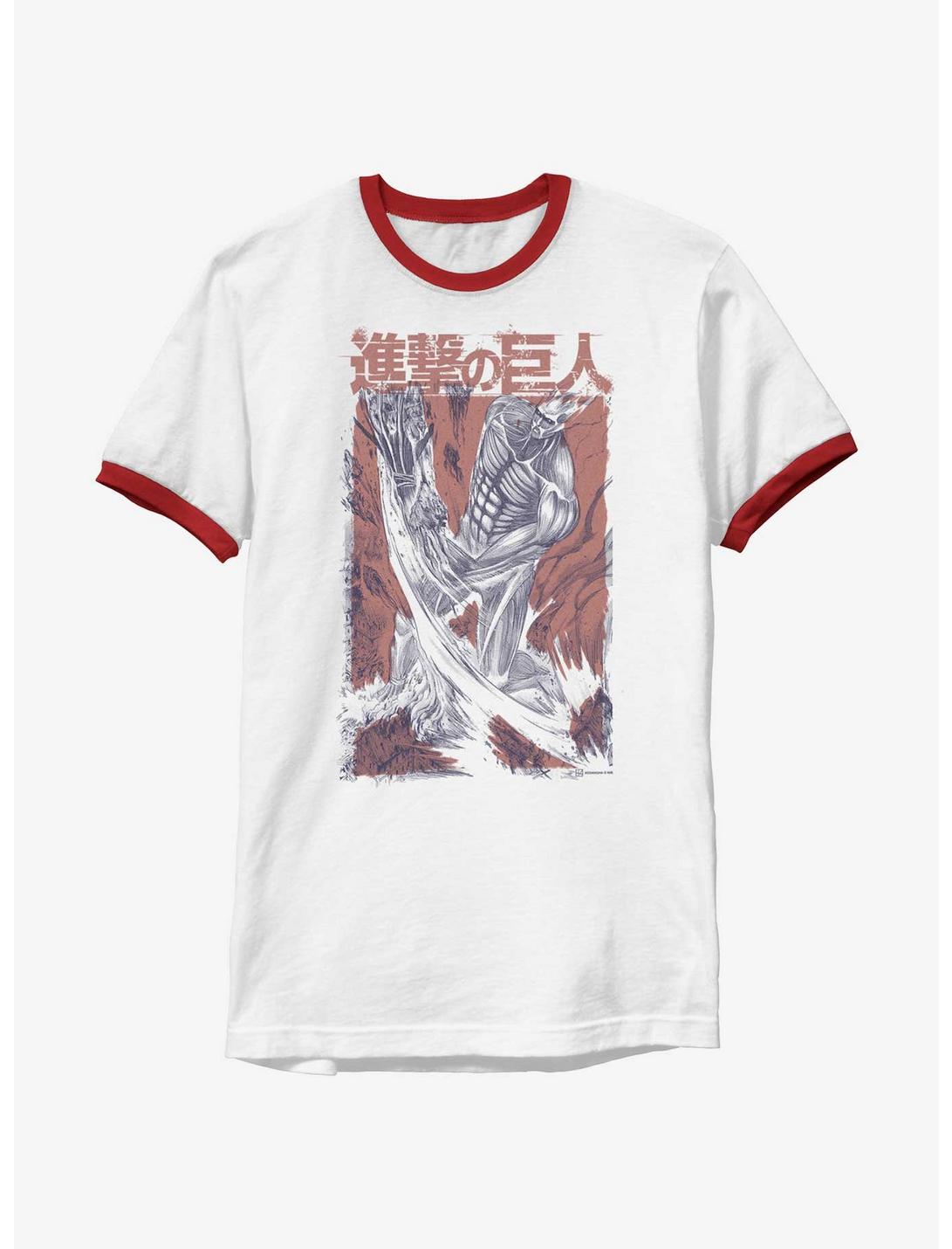 Attack On Titan Overlay Colossus Ringer T-Shirt